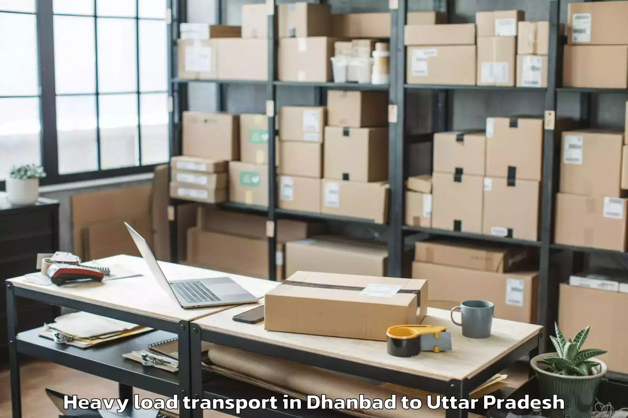 Easy Dhanbad to Bansdih Heavy Load Transport Booking